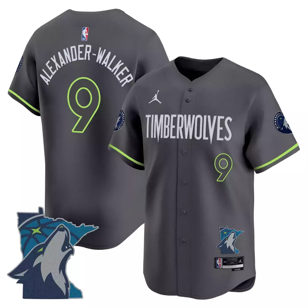 Alexander Walker Men's Vapor Jersey | Minnesota Timberwolves Gray 2025 Edition | Embroidered Fan Gear | For Men, Women & Youth