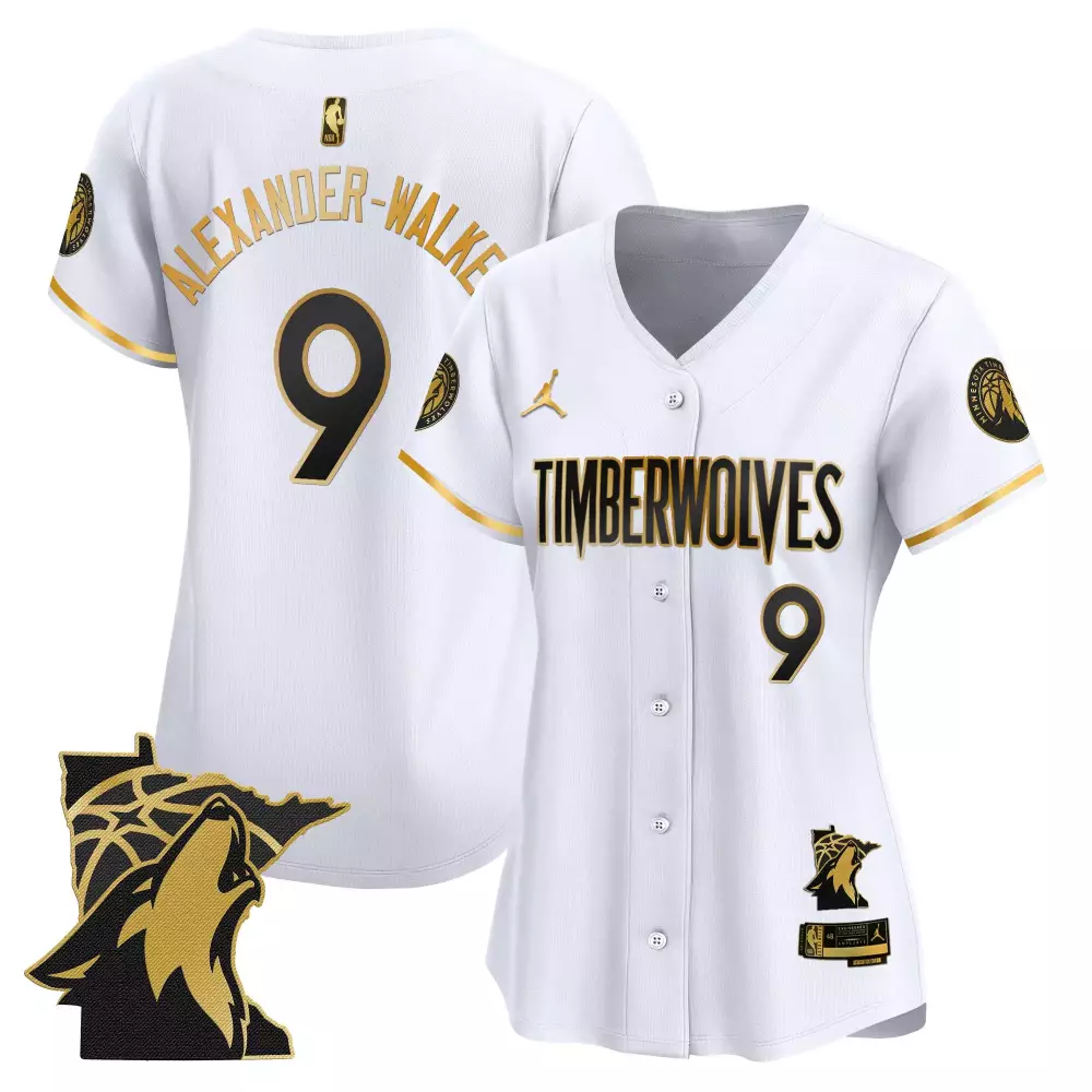 Alexander Walker 9 Minnesota Timberwolves Stitched Vapor Jersey | White 2025 Patch | Replica Fan Gear for Men, Women & Youth