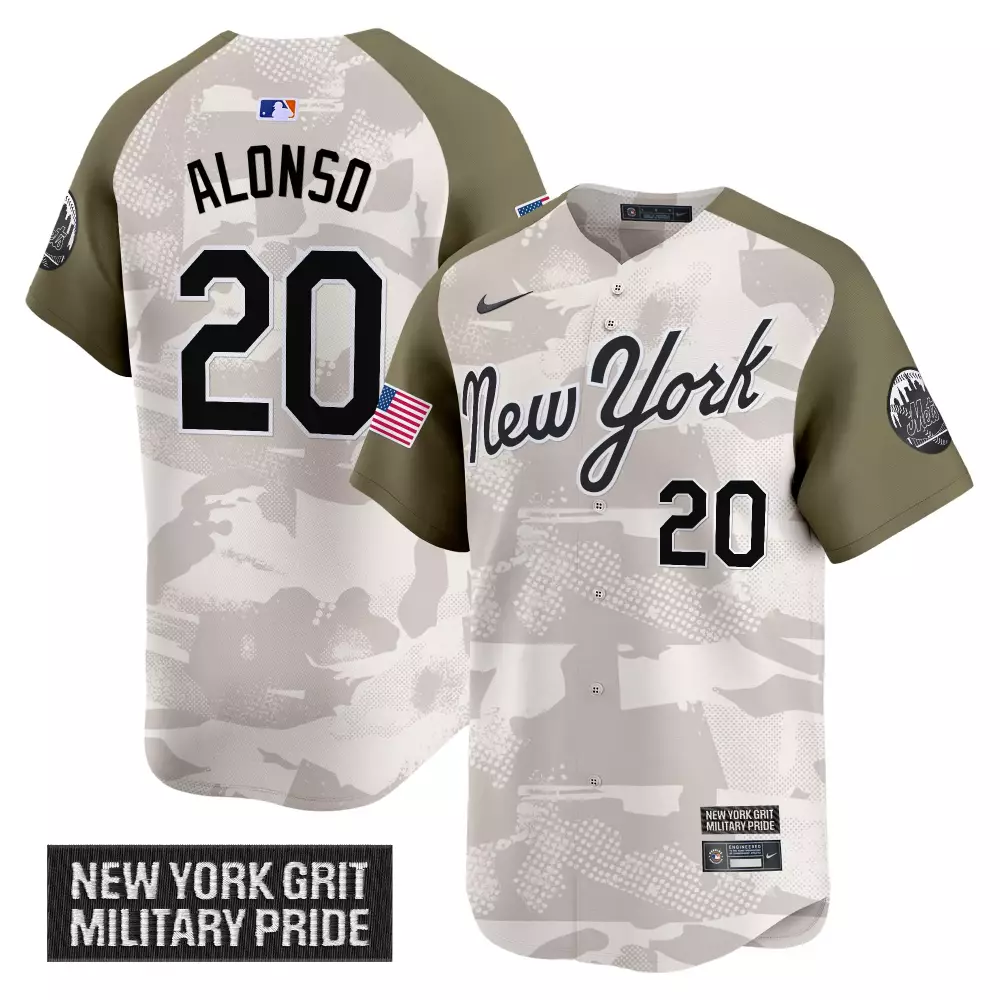 Alonso 20 Men's Vapor Jersey | Military Pride Armed Forces Day 2025 | New York Mets Fan Gear | For Men, Women & Youth