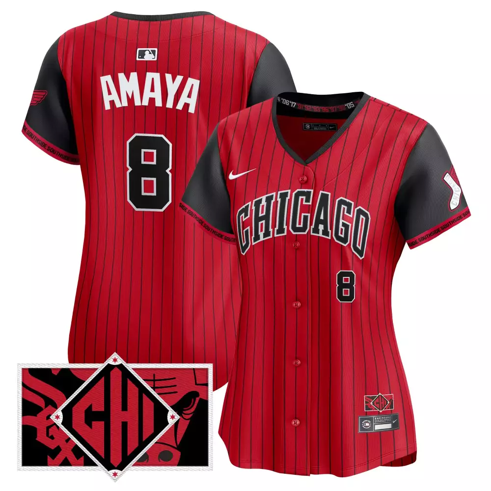 Amaya 8 Women's Chicago White Sox Red Vapor Jersey | Embroidered Chi Patch 2025 | For Men, Women & Youth