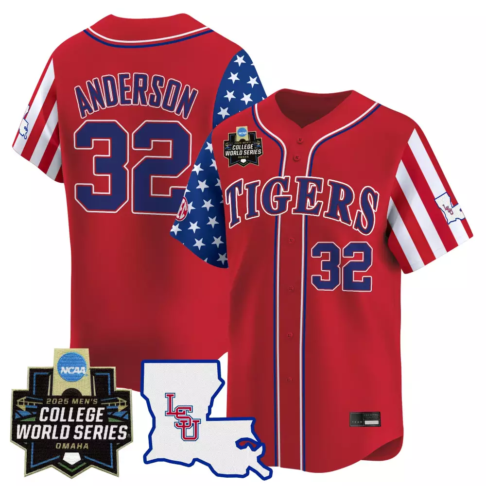 Anderson 32 LSU Tigers 2025 Black Stitched Jersey | National Champions Name Patch | For Men | Fan Gear