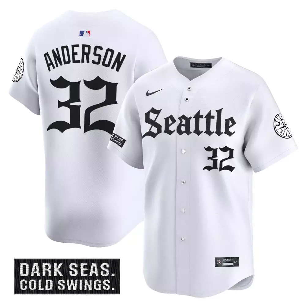 Anderson 32 Seattle Mariners 2023 White Dark Seas Edition Stitched Vapor Jersey | Fan Gear for All | For Men, Women & Youth