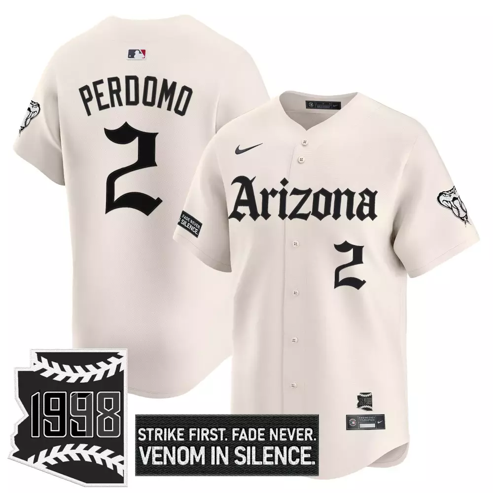 Perdomo 2 Arizona Diamondbacks 1998 Vapor Jersey | Stitched Cream Embroidered Patch | Limited Edition Fan Gear | For Men, Women & Youth