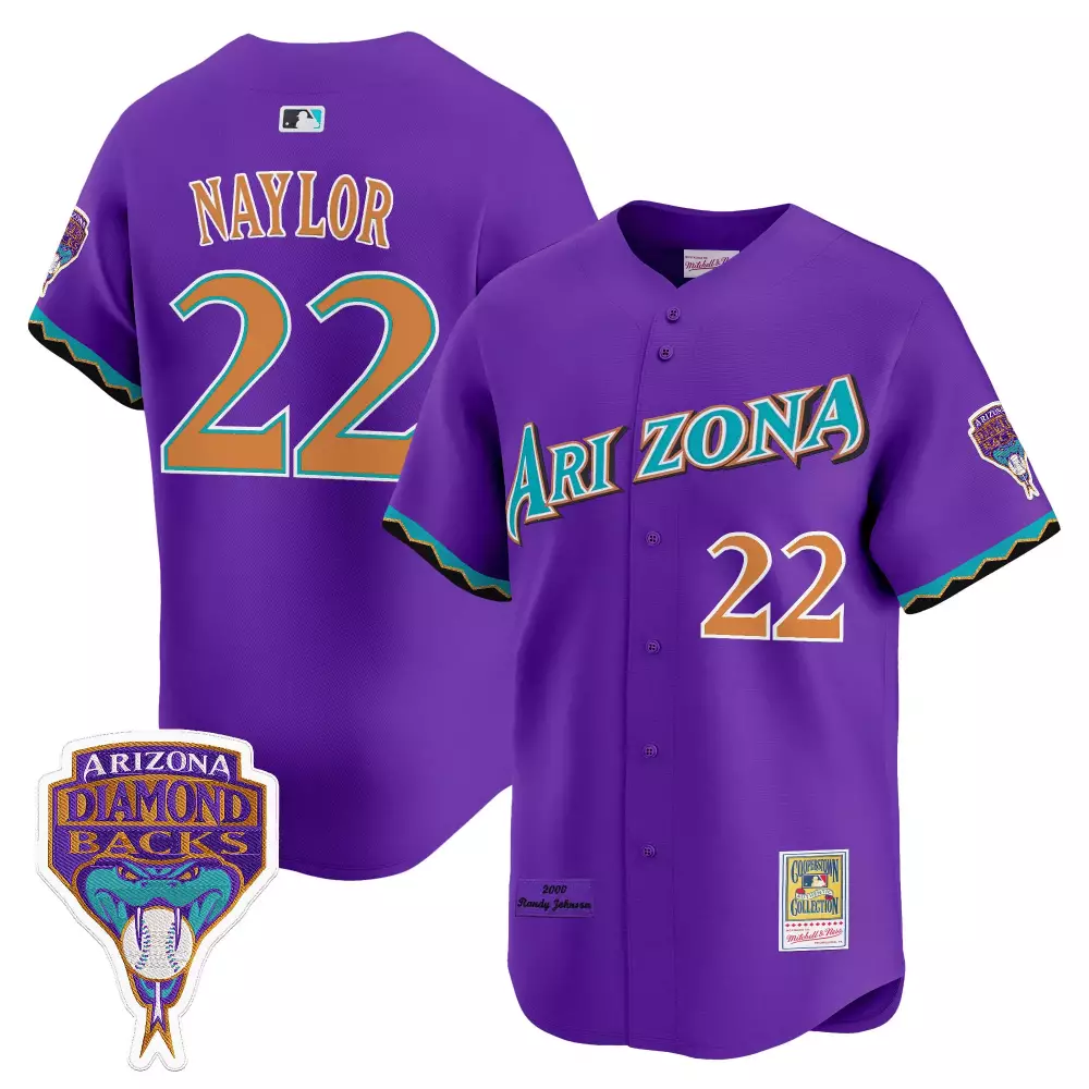 Naylor Arizona Diamondbacks Purple Heritage Jersey | Stylish Fan Gear with Patch | For Men, Women & Youth