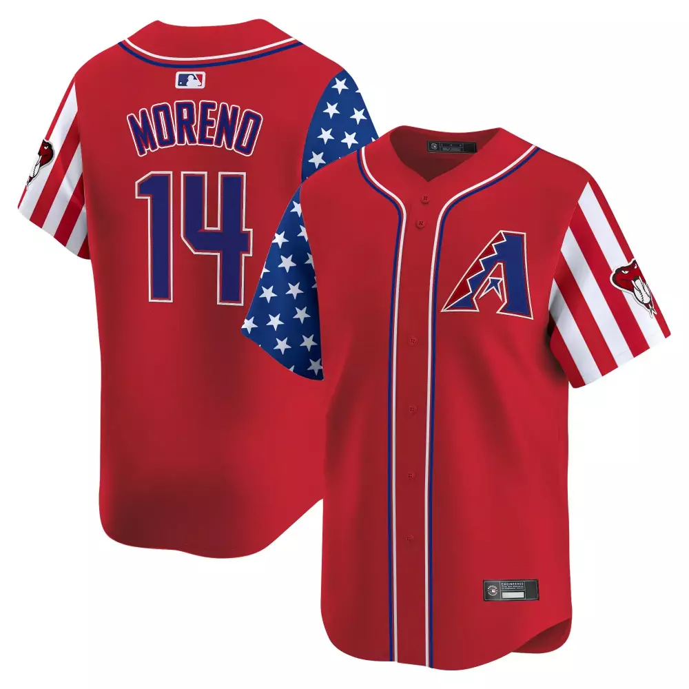 Moreno 14 Arizona Diamondbacks Red Vapor Jersey | 2023 Stitched Embroidered Style | For Men, Women & Youth