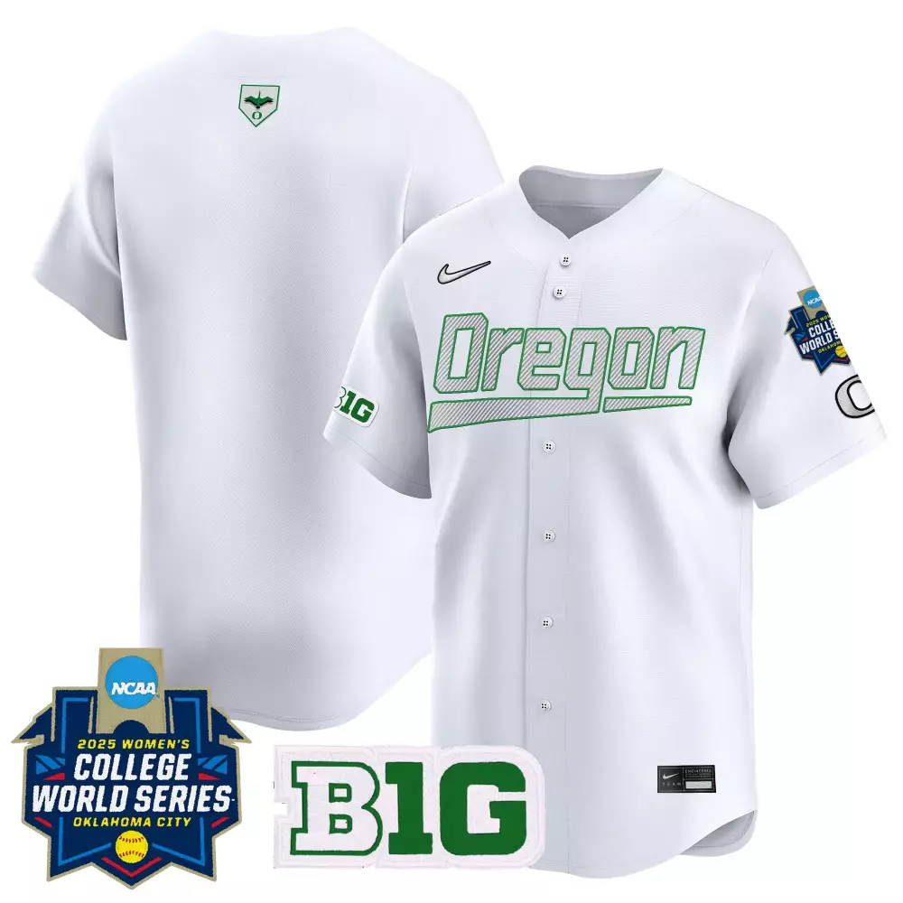 Oregon Ducks Women's B1G College World Series Vapor Jersey | White | Stitched Fan Gear for Men, Women & Youth
