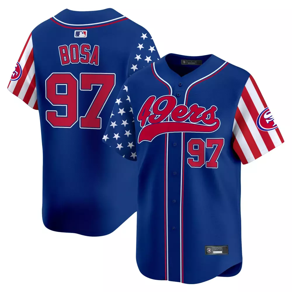 Bosa 97 San Francisco 49ers Independence Day 2025 Stitched Jersey | Blue Style | Fan Gear for Men, Women & Youth