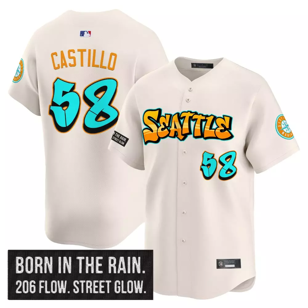 Castillo 58 Seattle Mariners Stitched Vapor Jersey | Graffiti Edition 2023 | For Men, Women & Youth
