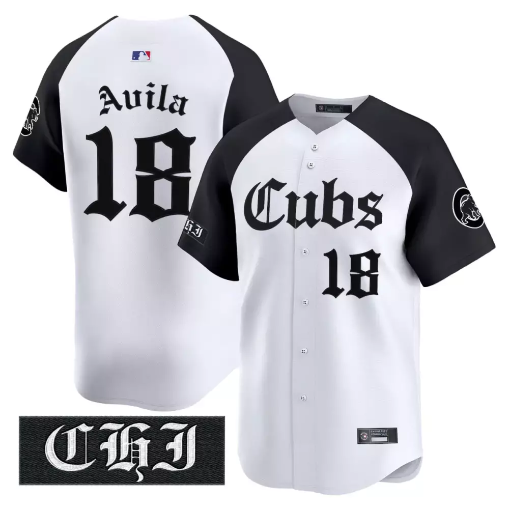 Avila Chicago Cubs 18 Black and White Jersey | Cki Patch | Fan Gear for Men, Women & Youth