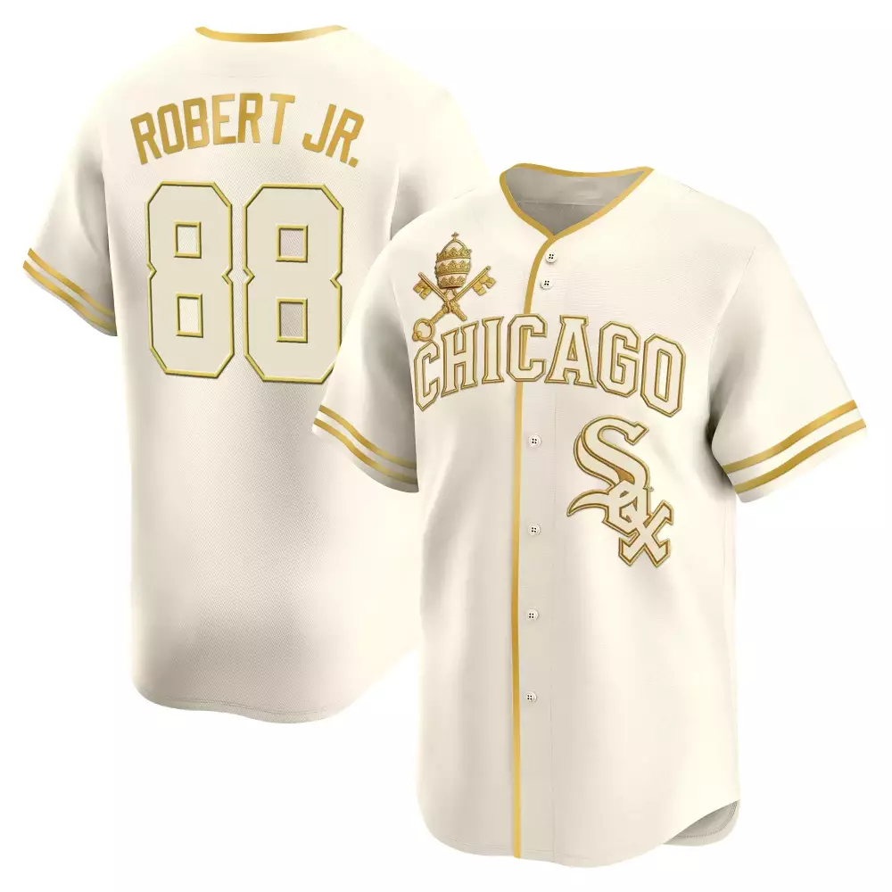 Chicago White Sox Robert Jr 88 Cream Jersey | Gold Accents Limited Edition | For Men, Women & Youth