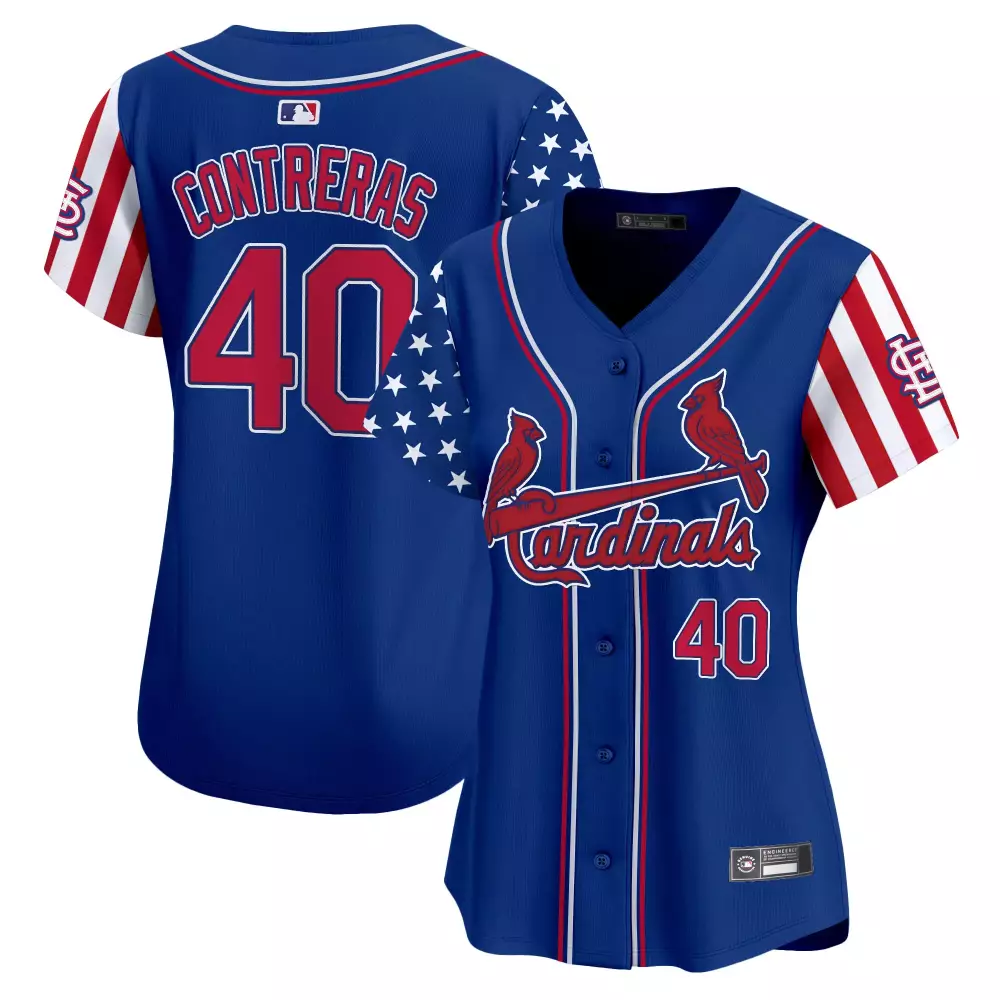 Contreras 40 Women's St Louis Cardinals 2025 Independence Day Stitched Vapor Jersey | Limited Edition | For Men, Women & Youth
