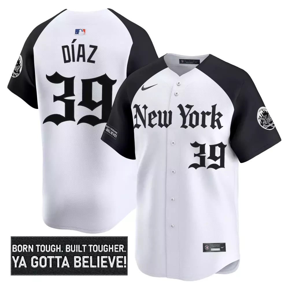 New York Mets 2023 Daz 39 Vapor Jersey | Black & White Stitched with Embroidered Patch | For Men, Women & Youth
