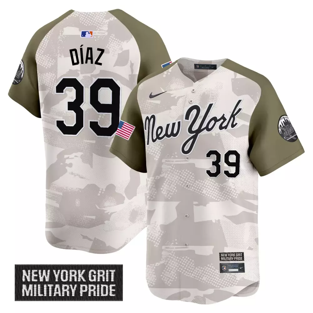 New York Mets 2025 Daz 39 Vapor Jersey | Armed Forces Day Camo with Embroidered Patch | For Men, Women & Youth
