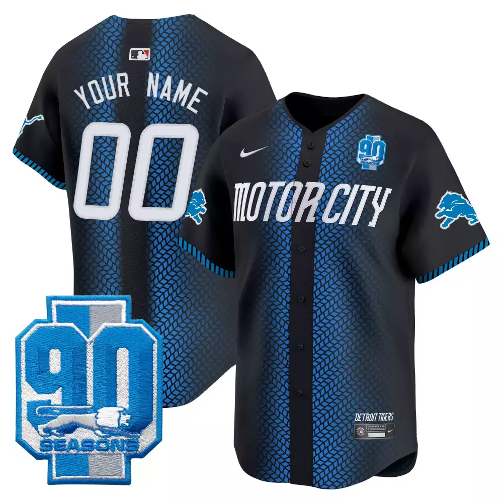 Detroit Tigers Black 90 Seasons Jersey | Custom Name & Number Motor City Design | Unique Fan Gear | For Men, Women & Youth