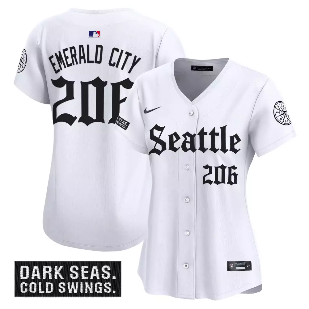 Seattle Mariners 2023 Women's Stitched Vapor Jersey | Emerald City 206 Dark Seas Edition | Fan Gear for Game Day | For Men, Women & Youth