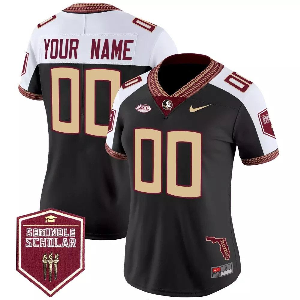 Florida State Seminoles Black Custom Jersey with Seminole Scholar Patch Size M | For Men, Women & Youth