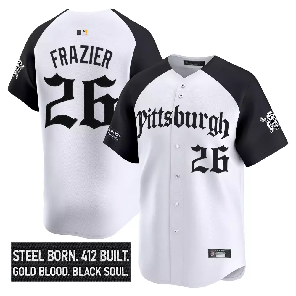 Frazier 26 Men's Stitched Vapor Jersey | Pittsburgh Pirates White Independence Day 2025 | Limited Edition Fan Gear | For Men, Women & Youth