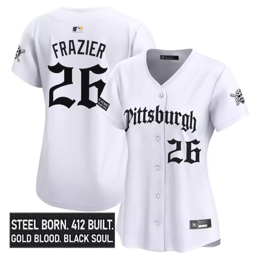 Frazier 26 Women's Stitched Vapor Jersey | Pittsburgh Pirates Blue Independence Day 2025 | Limited Edition Fan Gear | For Men, Women & Youth