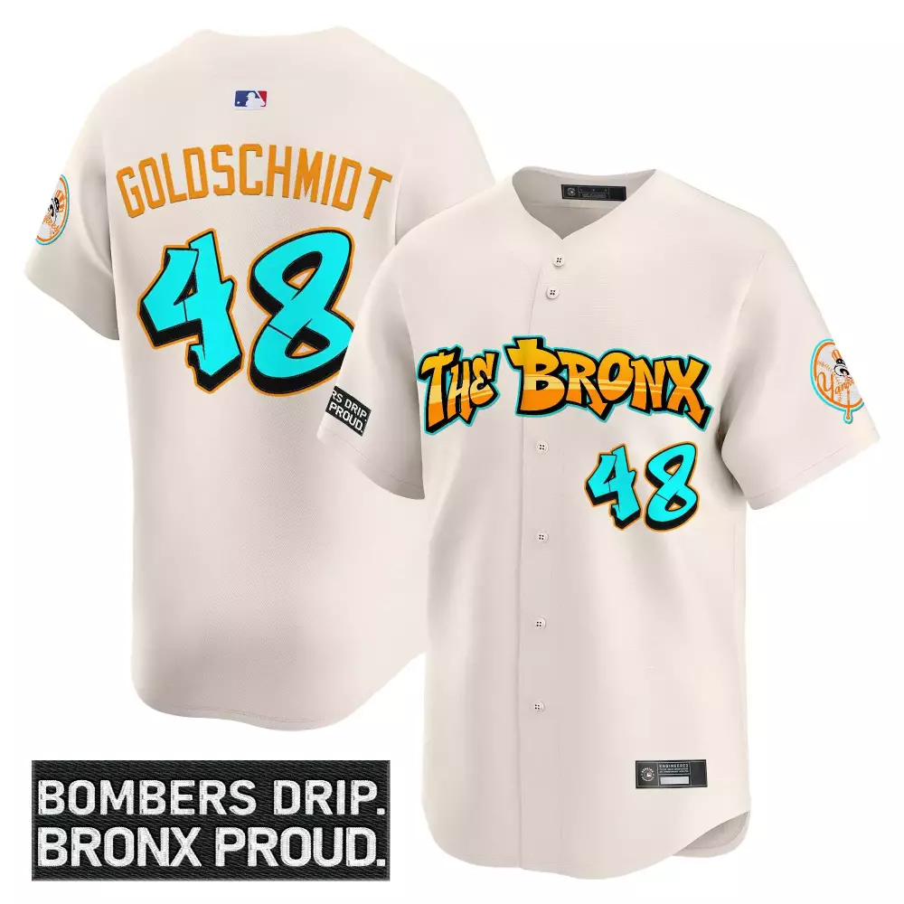 Goldschmidt 48 Stitched Vapor Jersey | Bronx Graffiti Edition 2023 Cream | Limited Edition Fan Gear | For Men, Women & Youth