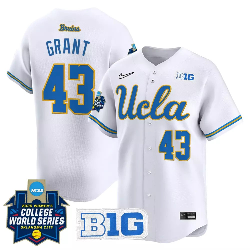 Grant 43 UCLA Bruins Women’s Stitched Vapor Jersey | 2025 WCWS White ...