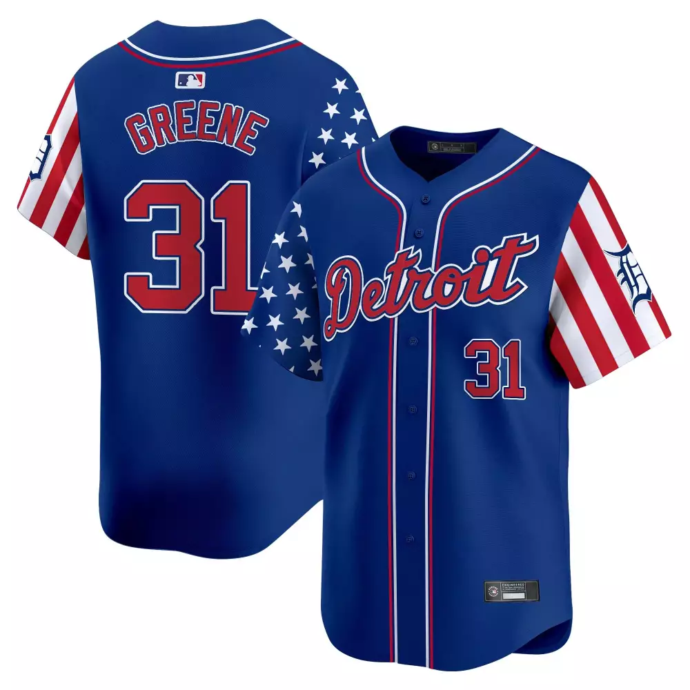 Greene 31 Men's Detroit Tigers 2025 Independence Day Stitched Vapor Jersey | Patriotic Fan Gear | For Men, Women & Youth