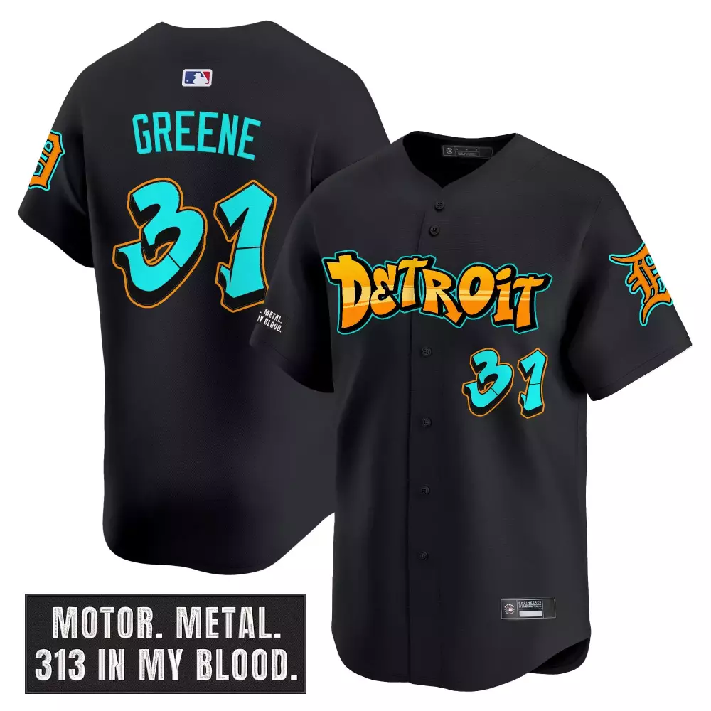 Greene 31 Men's Vapor Jersey Detroit Tigers Black Graffiti Edition 2023 | Unique Fan Gear | For Men, Women & Youth