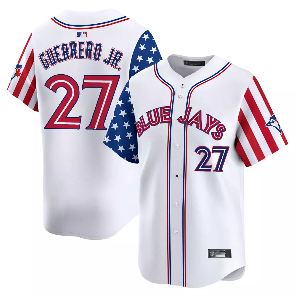 Guerrero Jr 27 Toronto Blue Jays Independence Day 2025 Vapor Jersey | Clean White Look | Limited Edition Fan Gear | For Men, Women & Youth
