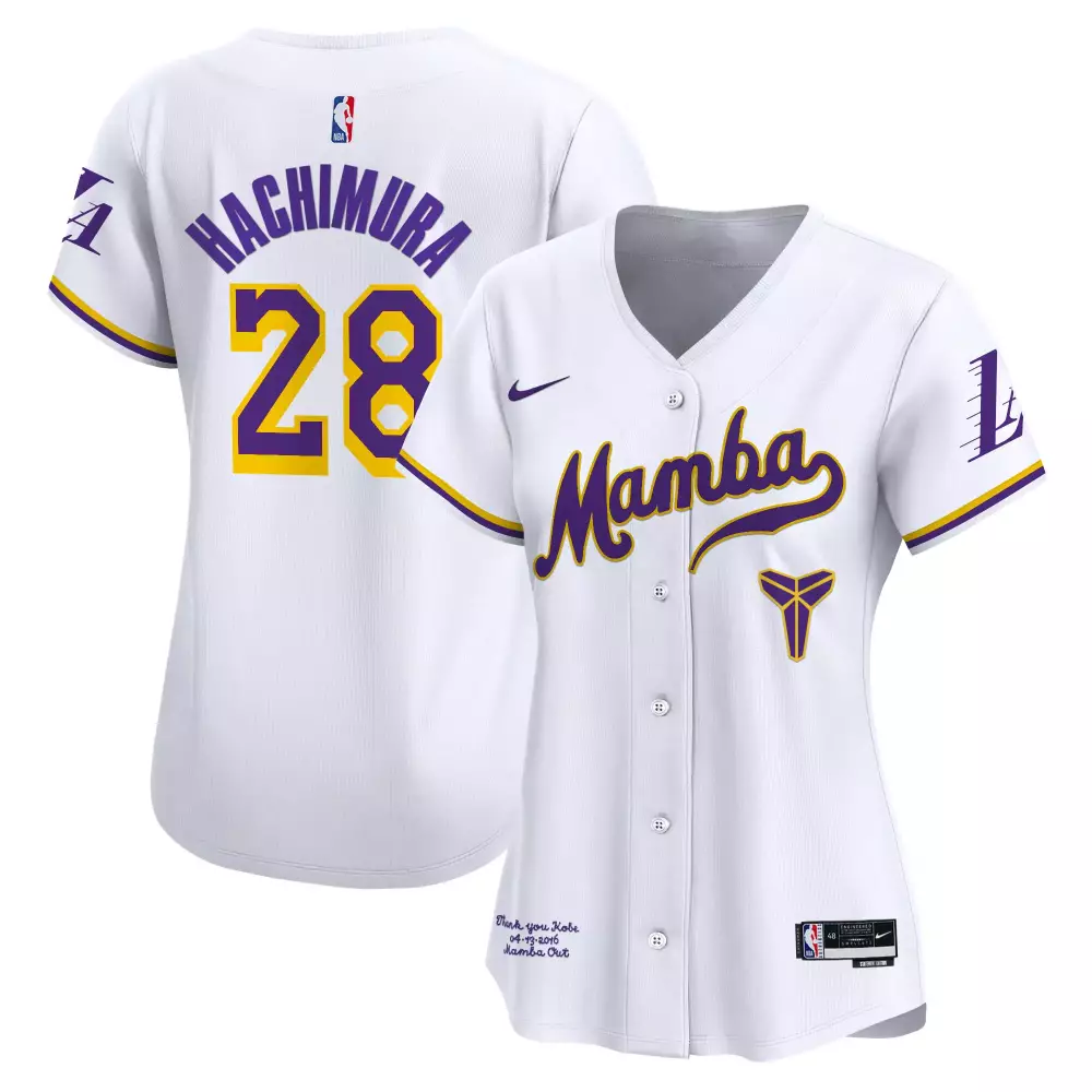 Hachimura 28 Women's Stitched White Vapor Jersey | Los Angeles Lakers Mamba 2023 | Fan Gear for Men, Women & Youth