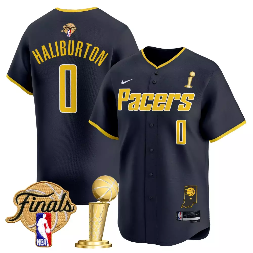 Haliburton Indiana Pacers 2025 Navy Finals Edition Stitched Vapor Jersey | Game Day Fan Gear | For Men, Women & Youth