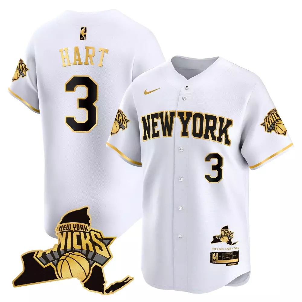 Hart 3 New York Knicks White Vapor Jersey | All Stitched with Embroidered Patch 2023 | Fan Gear for Men, Women & Youth