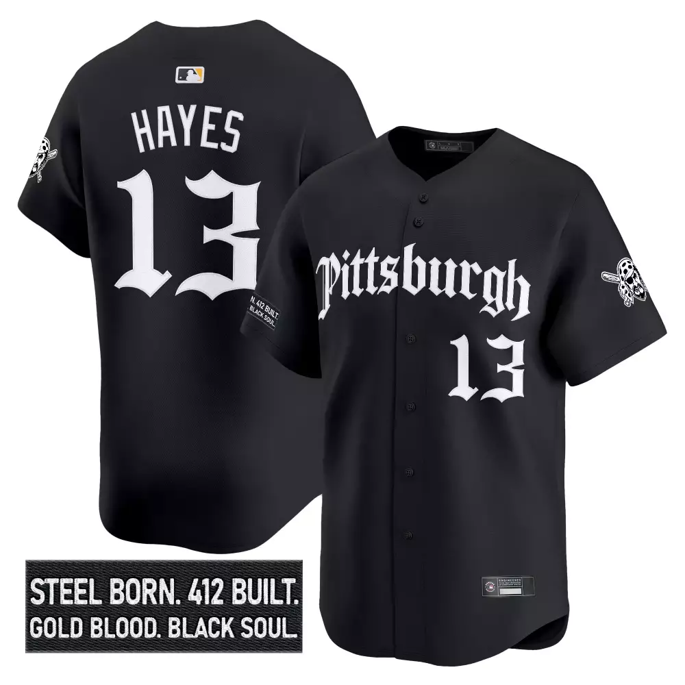 Pittsburgh Pirates Hayes 13 Men's Stitched Vapor Jersey | Black Steel City Edition 2023 | Fan Gear for Game Day | For Men, Women & Youth
