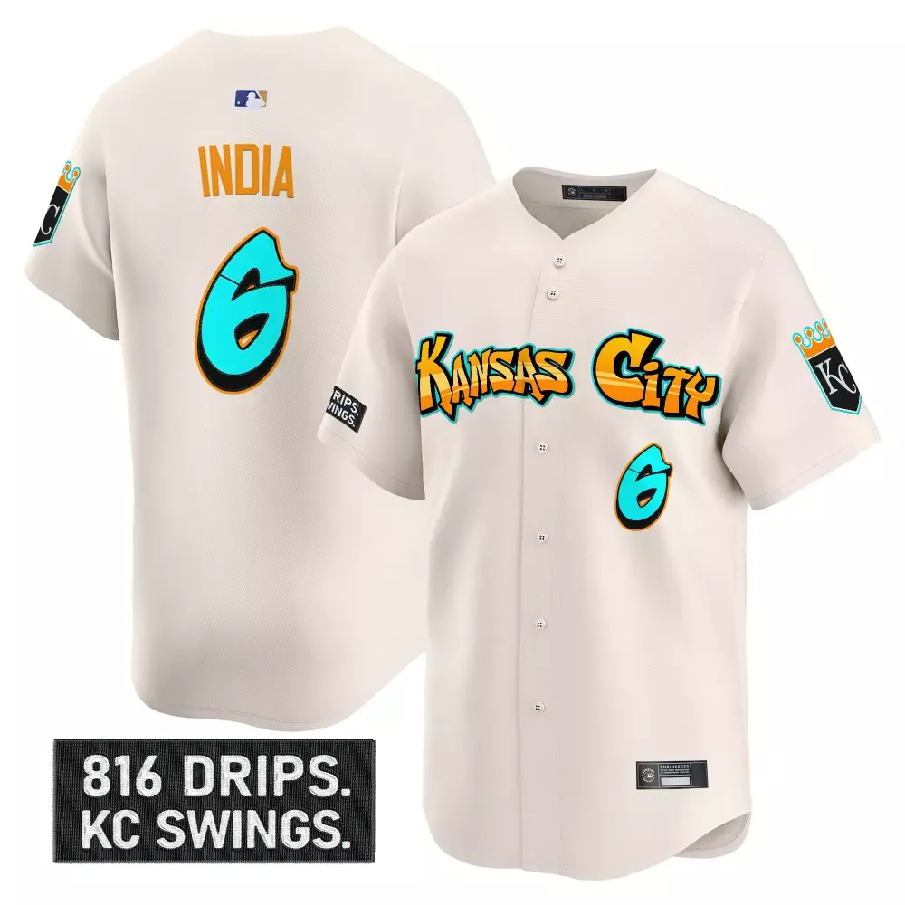 Kansas City Royals India 6 Graffiti Crown Edition Vapor Jersey | 2023 | Stylish Fan Gear | For Men, Women & Youth