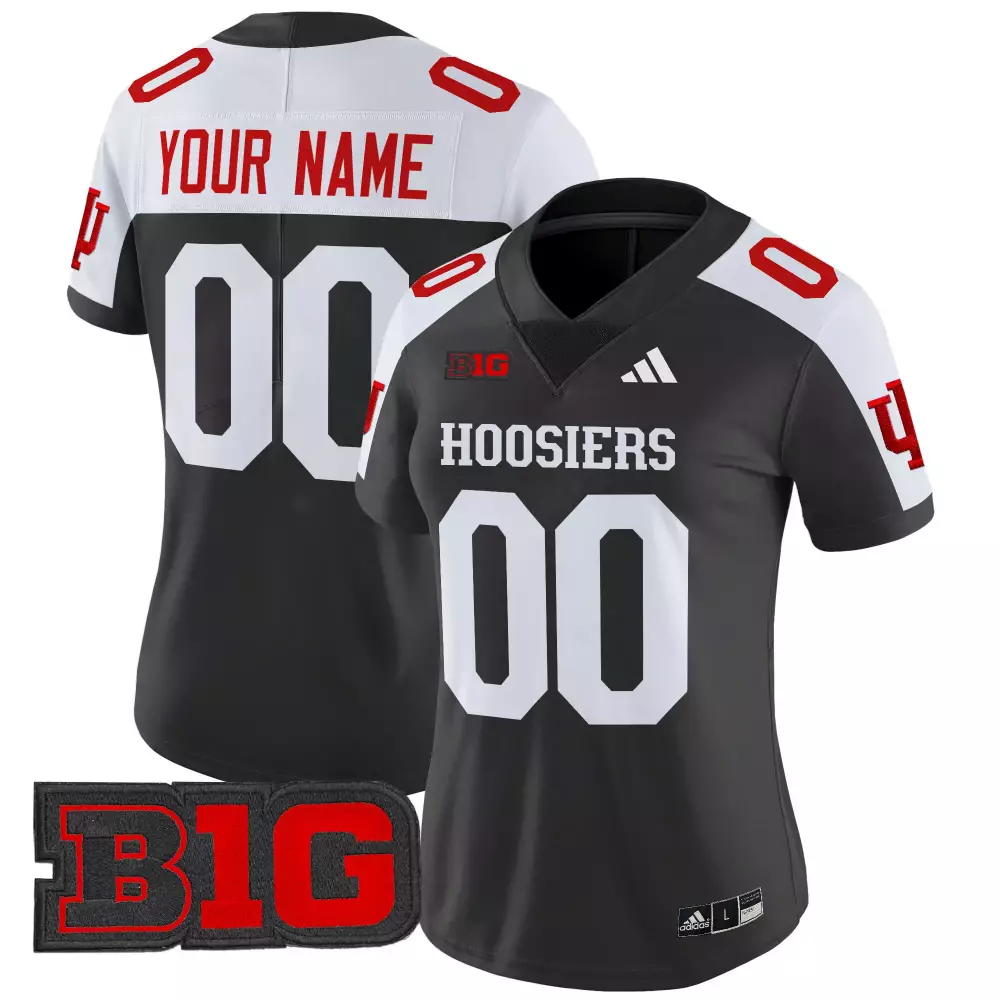 Customizable Indiana Hoosiers Women's Black Jersey 2025 | B1G Patch | Fan Gear for Men, Women & Youth