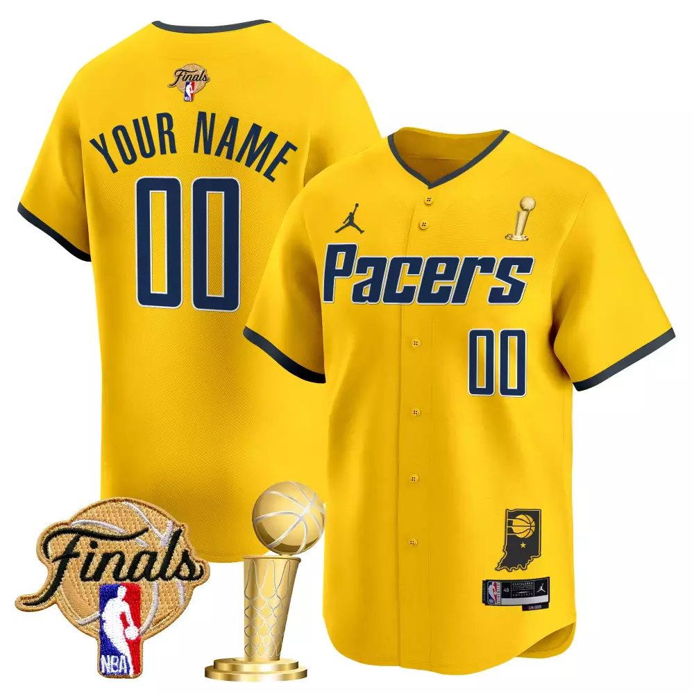 Custom Your Name Indiana Pacers 2023 Finals Yellow Jersey | NBA Playoffs Fan Gear | For Men, Women & Youth
