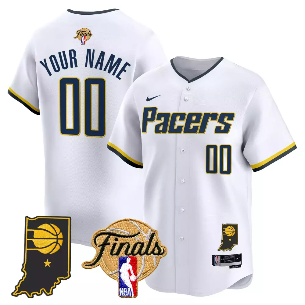 Indiana Pacers White Custom Jersey with Finals Patch | Personalized Fan Gear | For Men, Women & Youth