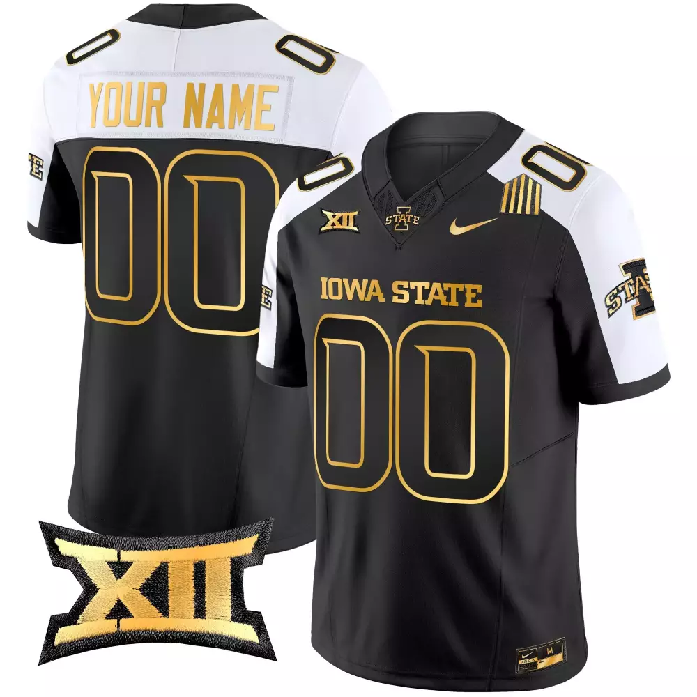 Iowa State Cyclones Black Stitched Men's Jersey | Name Patch 2025 XII | Fan Gear for Men, Women & Youth