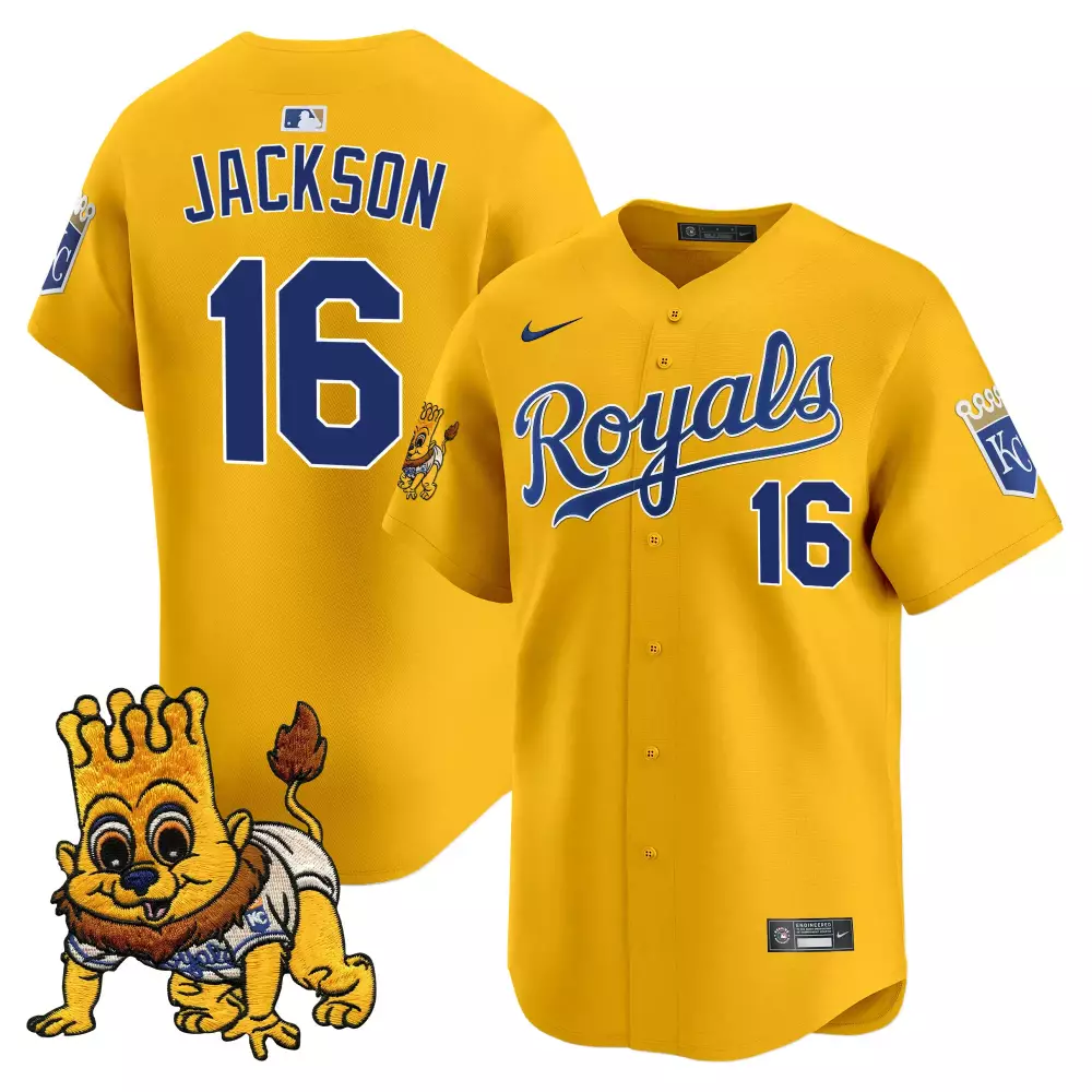 Jackson 16 Kansas City Royals Youth Vapor Jersey | Yellow with Embroidered Patch | Fan Gear for Kids