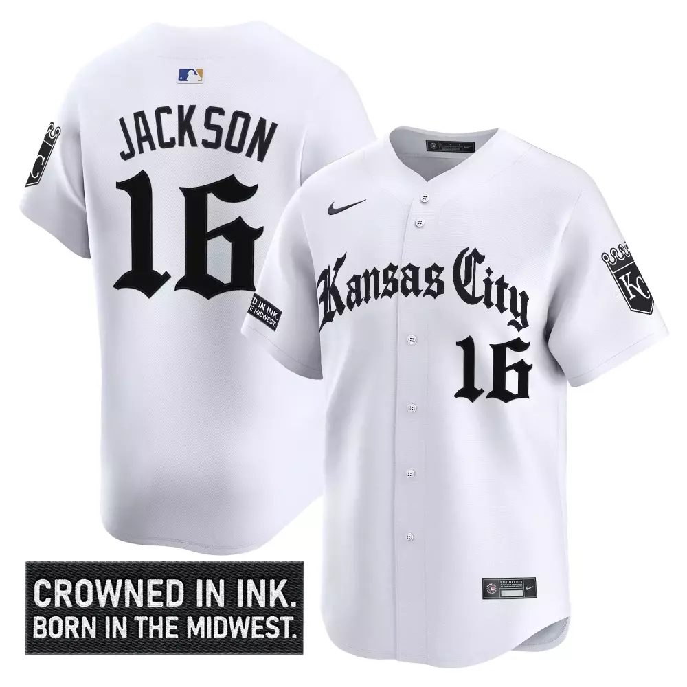 Jackson 16 Kansas City Royals 2023 Vapor Jersey | White with Crowned in Ink | Stylish Fan Gear | For Men, Women & Youth