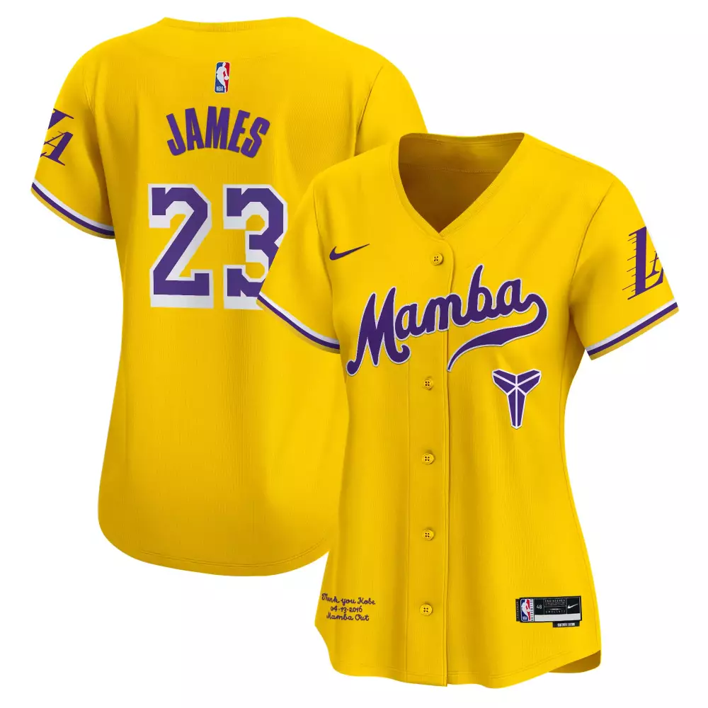 James 23 Women's Stitched Vapor Jersey | Los Angeles Lakers Yellow Mamba 2023 | For Men, Women & Youth