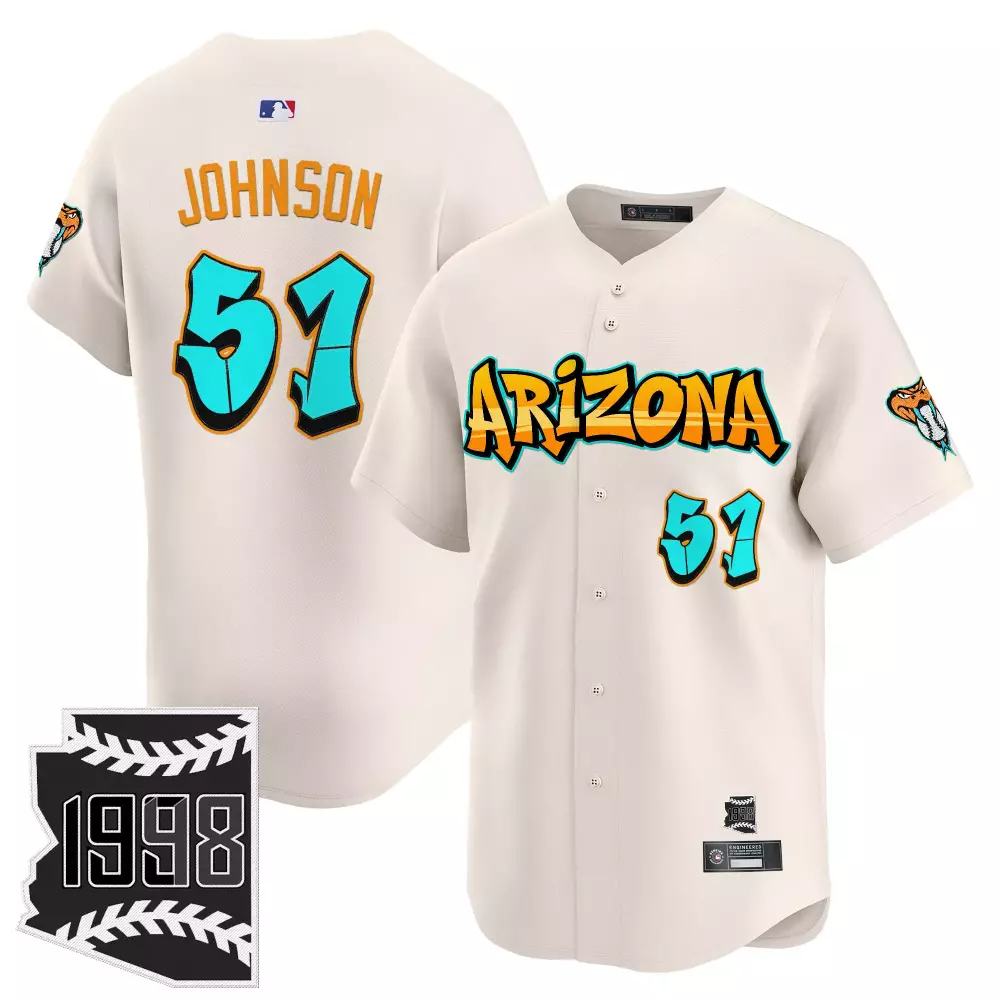 Johnson 51 Arizona Diamondbacks White Stitched Jersey | 2023 Name Patch | Replica Fan Gear for Men, Women & Youth