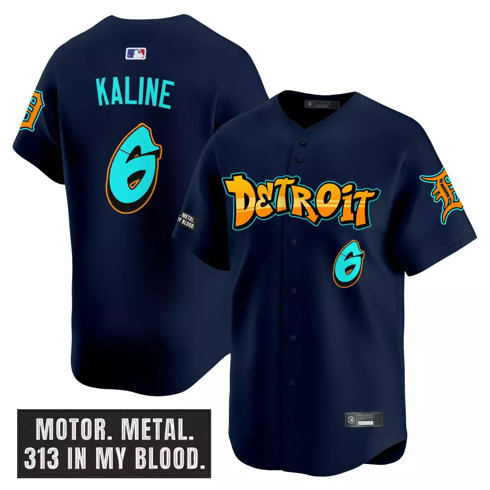 Kaline 6 Detroit Tigers 2023 Navy Blue Graffiti Vapor Jersey | Stylish Fan Gear | For Men, Women & Youth