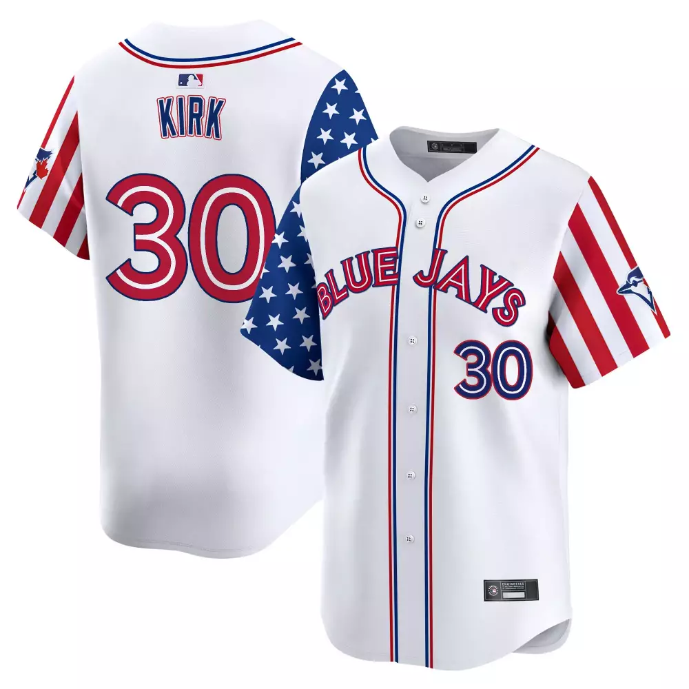 Kirk 30 Men's Stitched Vapor Jersey | Toronto Blue Jays White Independence Day 2025 | Fan Gear for Men, Women & Youth