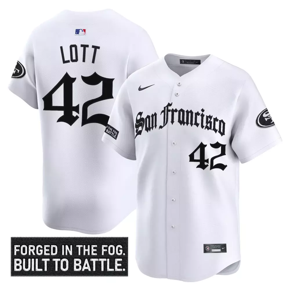 Lott 42 San Francisco 49ers Stitched Vapor Jersey | White Forged in the Fog 2023 | Replica Fan Gear for Men, Women & Youth
