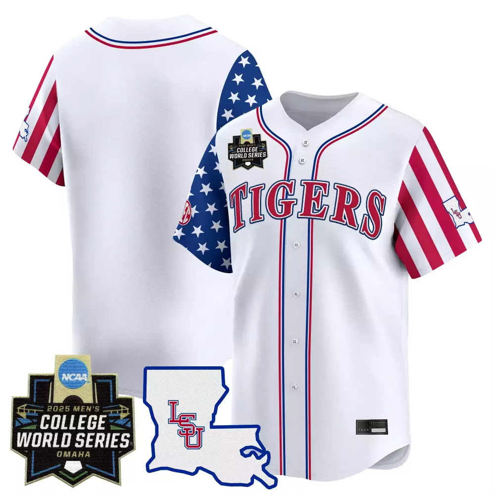 LSU Tigers 2025 Independence Day Vapor Jersey | White Stitched Embroidered Patch | Fan Gear for Men, Women & Youth