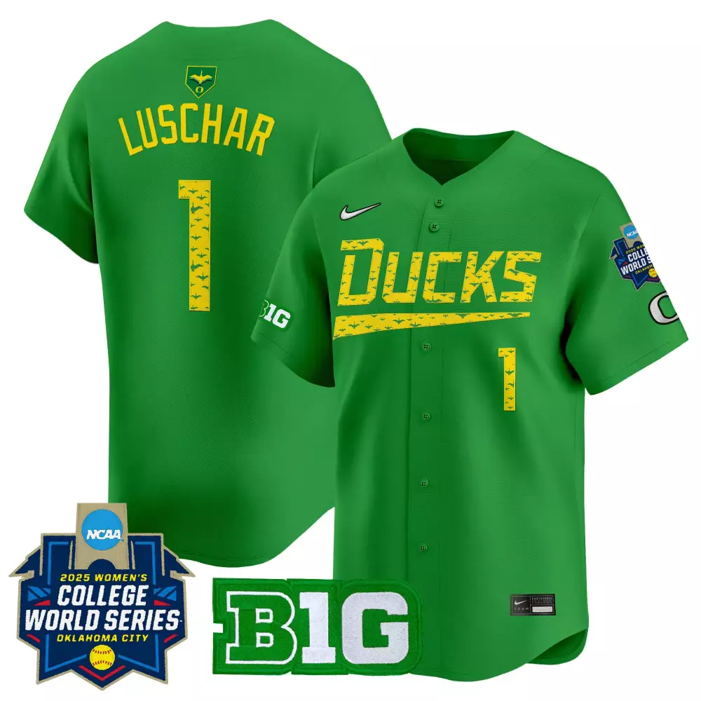 Luschar 1 Oregon Ducks Vapor Jersey | Green 2025 NCAA World Series | Embroidered Patch for Men, Women & Youth