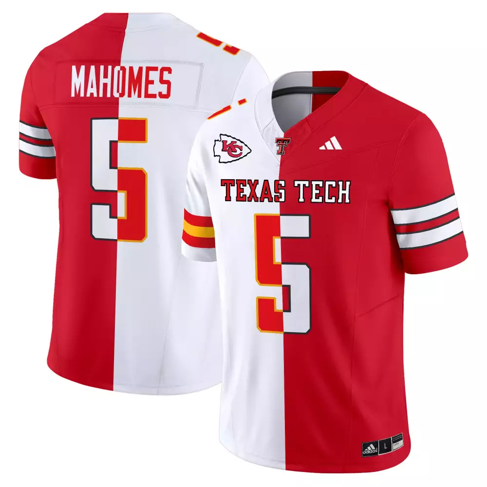 Custom Texas Tech  Mahomes 5 Vapor White All Stitched Embroidered Patch 2023 Football Jersey