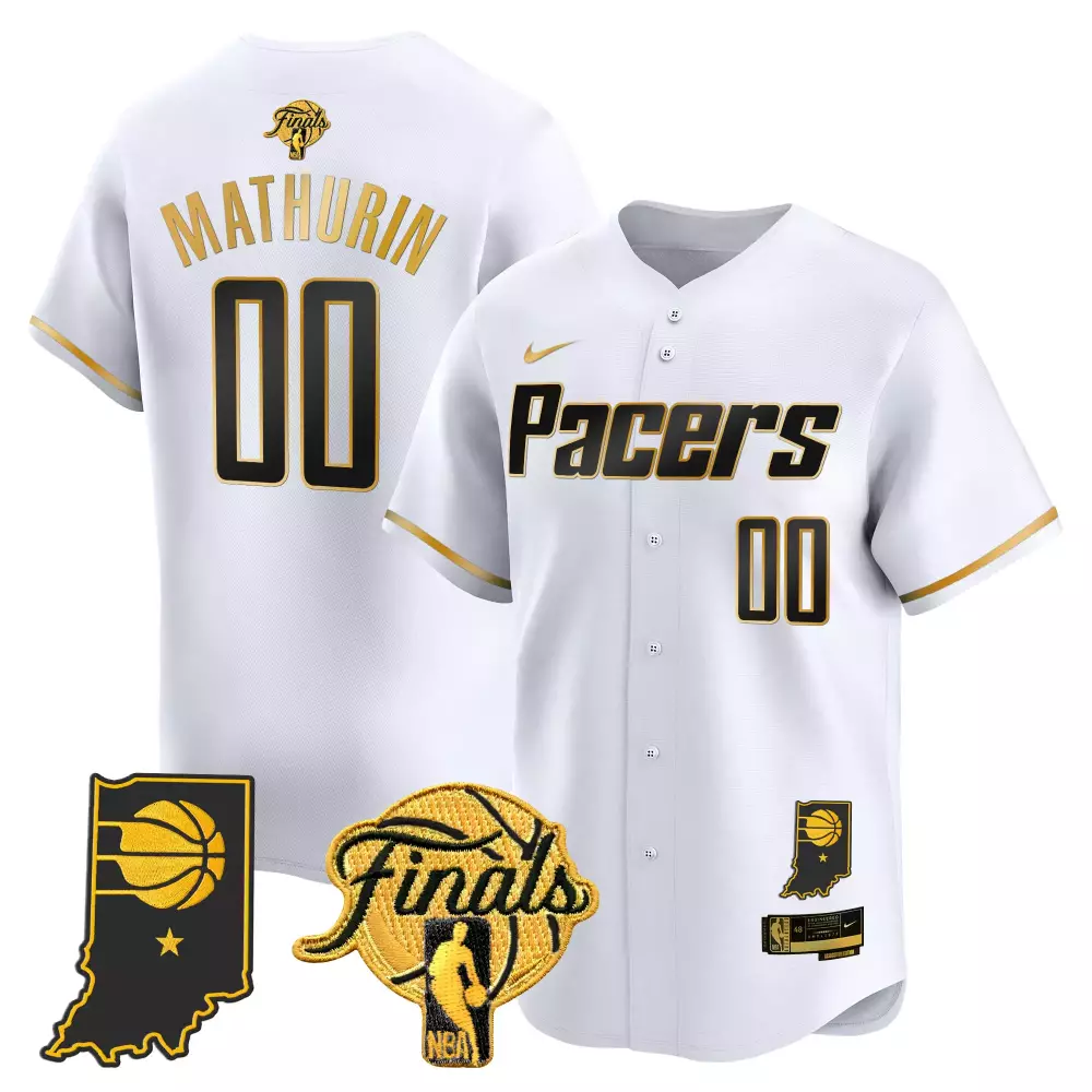 Benedict Mathurin 00 Indiana Pacers 2025 Stitched Jersey | White NBA Finals Edition | For Men, Women & Youth