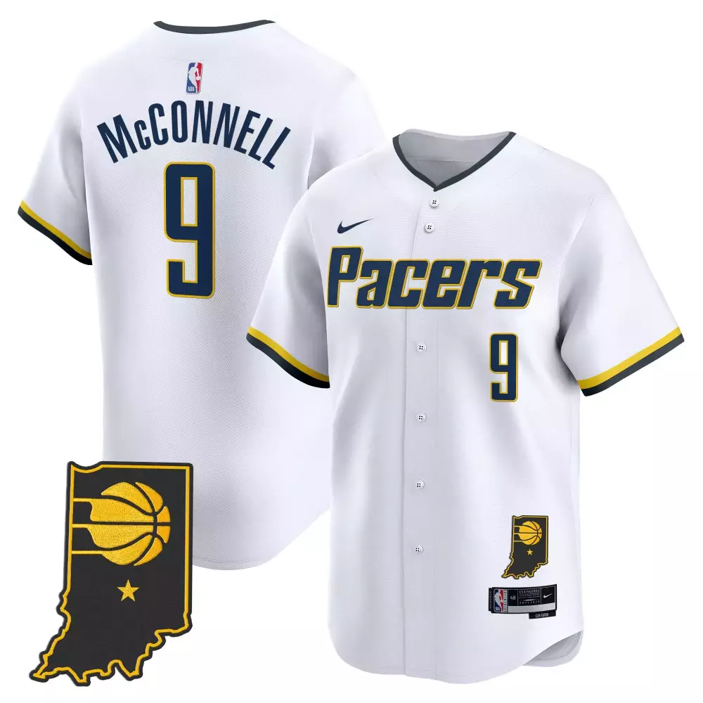 TJ McConnell 9 Indiana Pacers 2023 Stitched Jersey | White Vapor Edition | For Men, Women & Youth