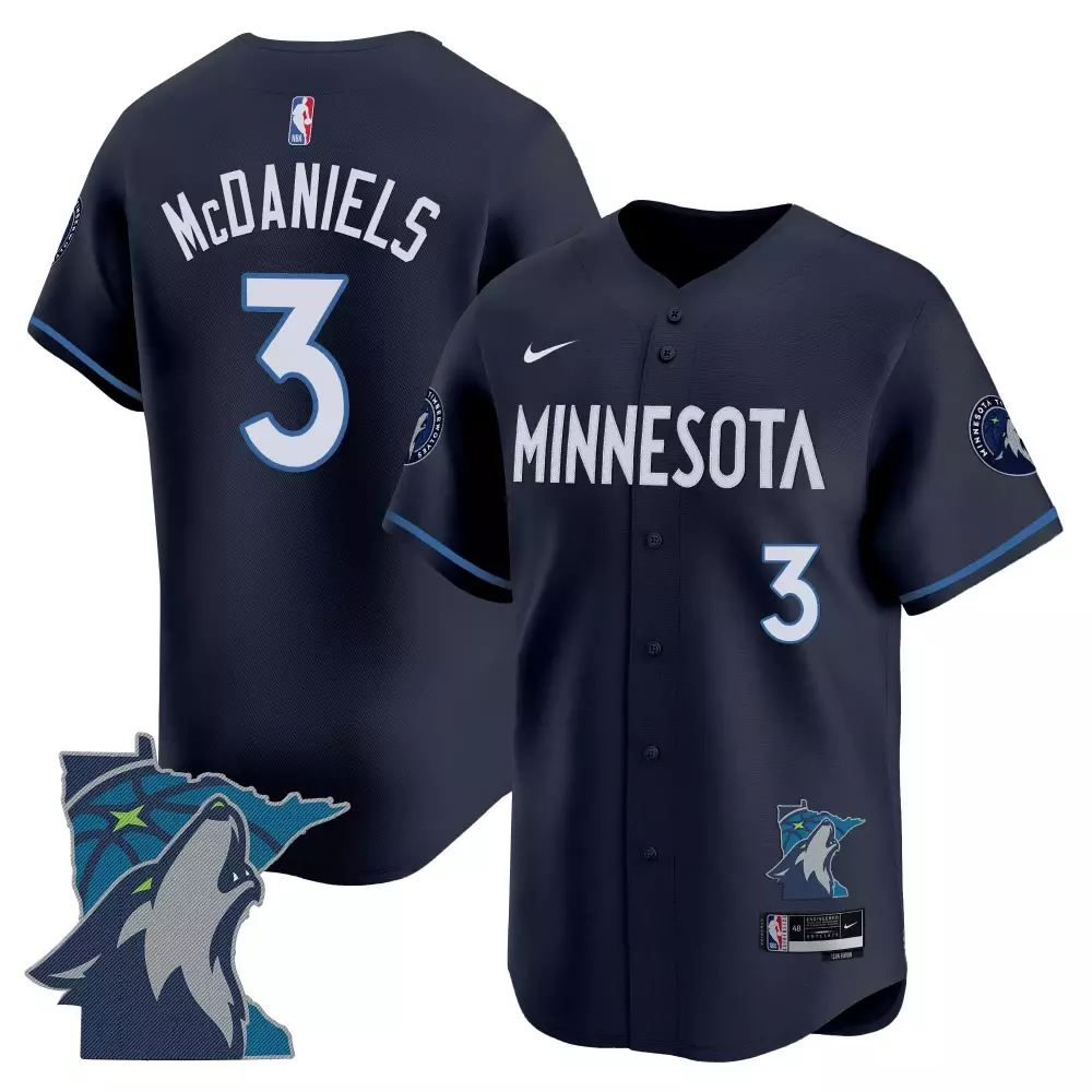 McDaniels 3 Minnesota Timberwolves White Stitched Vapor Jersey | Embroidered Patch | 2025 Fan Gear for Men, Women & Youth