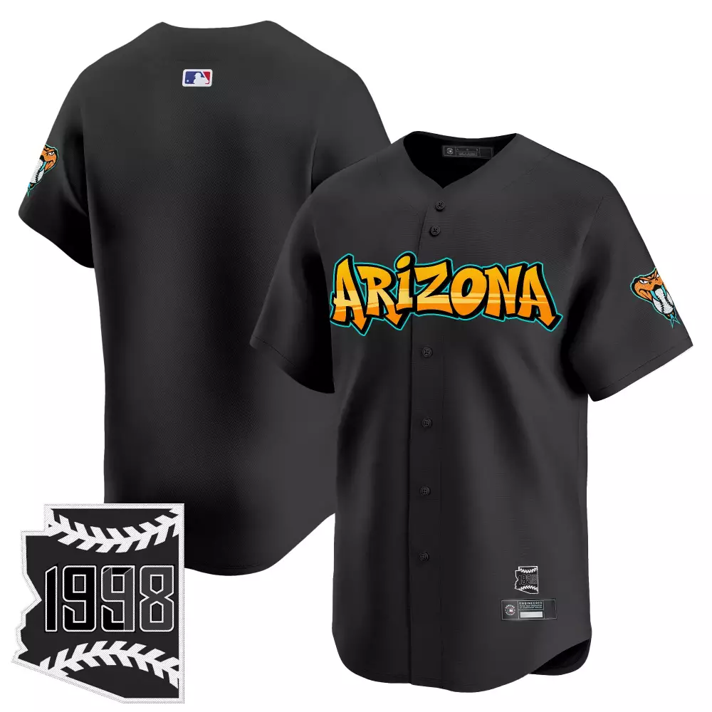 Men's Arizona Diamondbacks Vapor Jersey | Black 1998 Embroidered Patch Edition | For Men, Women & Youth